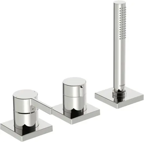 HANSA Einhebelmischer Fertigmontageset für Wanne/Brause HANSALOFT 5779 Rosette eckig 1-strahlig 75x75mm Chrom, 57799483, Artikel in Kategorie